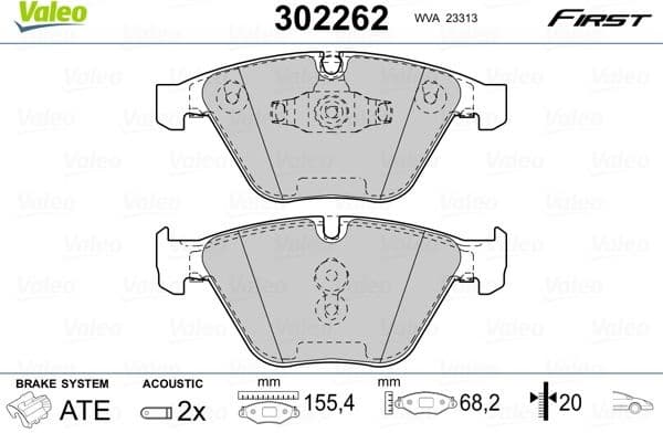 Brake Pad Set, disc brake ESSENTIAL 302262