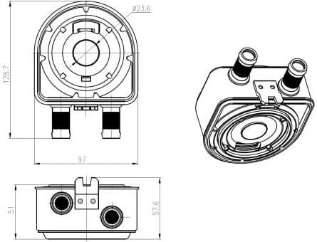 Oil Cooler, engine oil 31836