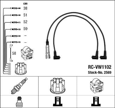 Ignition Cable Kit RC-VW1102
