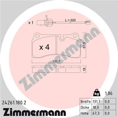 Brake Pad Set, disc brake 24261.180.2