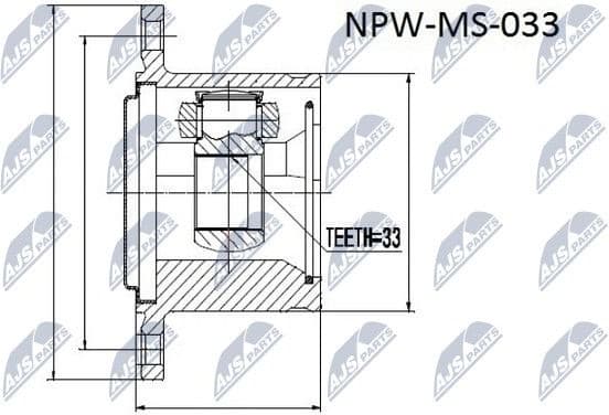 Joint Kit, drive shaft NPW-MS-033 - image 2