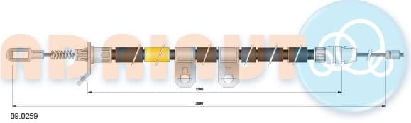 Cable Pull, parking brake 09.0259