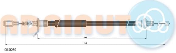 Cable Pull, parking brake 09.0260