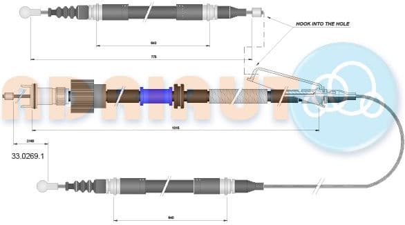 Cable handbrake 33.0269.1