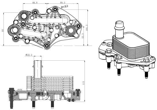 Oil Cooler, engine oil 31842