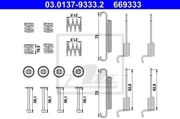 Accessory Kit, parking brake shoes 03.0137-9333.2
