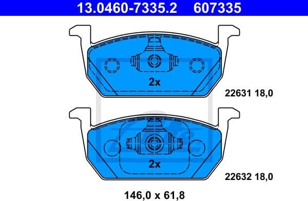 Brake Pad Set, disc brake 13.0460-7335.2