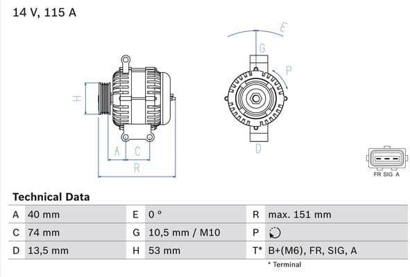 Alternator 0986049460