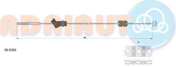 Cable Pull, parking brake 09.0268