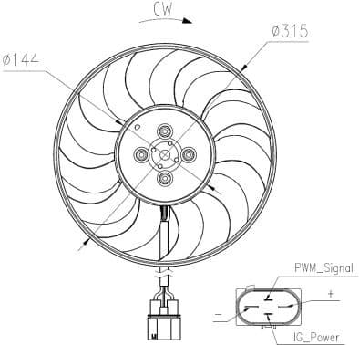 Fan, engine cooling 47970