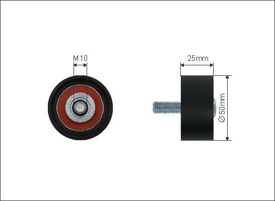 Deflection/Guide Pulley, V-ribbed belt 500565