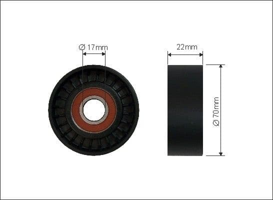 Tensioner Pulley, V-ribbed belt 500057