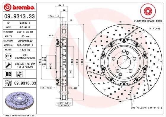 Brake Disc PRIME LINE - Floating 09.9313.33