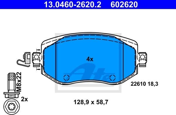 Brake Pad Set, disc brake 13.0460-2620.2
