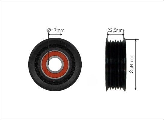Deflection/Guide Pulley, V-ribbed belt 239-00