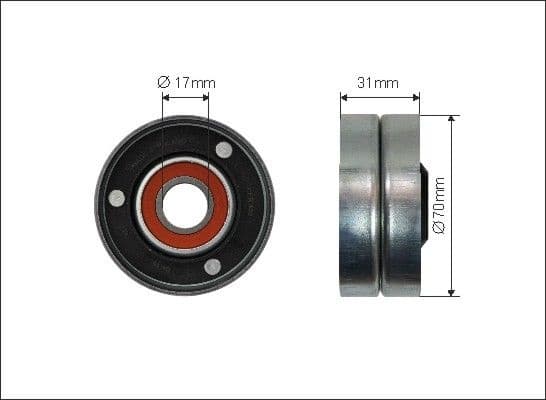 Tensioner Pulley, V-ribbed belt 500067