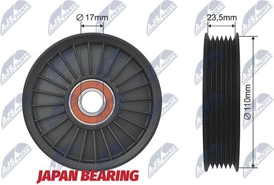Deflection/Guide Pulley, V-ribbed belt RNK-AU-017