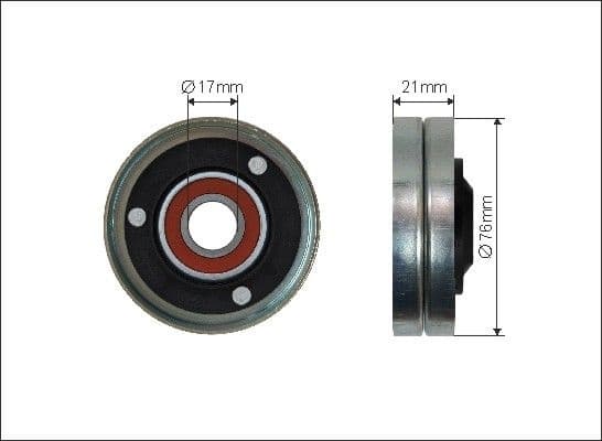 Deflection/Guide Pulley, V-ribbed belt 500438