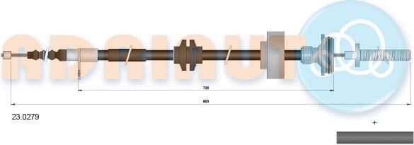 Cable Pull, parking brake 23.0279