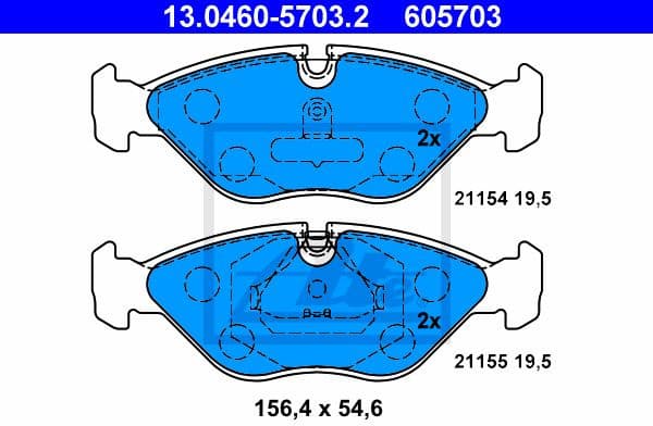 Brake Pad Set, disc brake 13.0460-5703.2