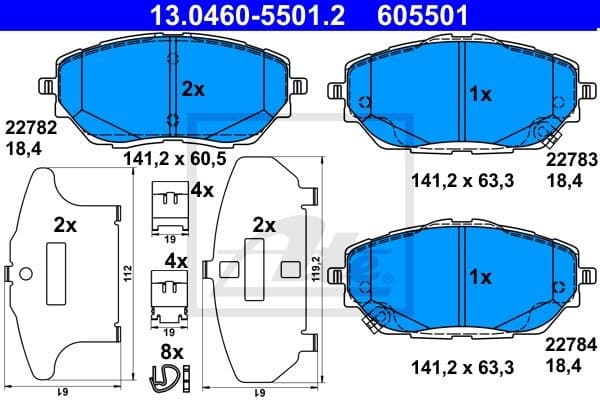 Brake Pad Set, disc brake 13.0460-5501.2