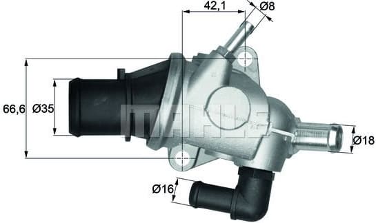 Thermostat, coolant BEHR TI12588 - image 2