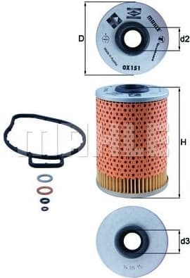 Filter oil OX151D - image 2