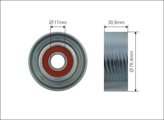 Tensioner Pulley, V-ribbed belt 500508