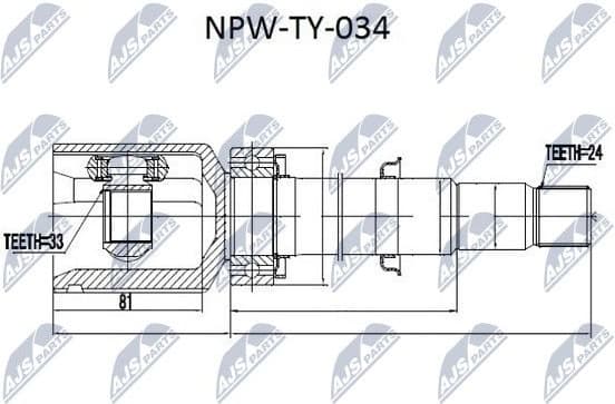 Joint Kit, drive shaft NPW-TY-034 - image 3
