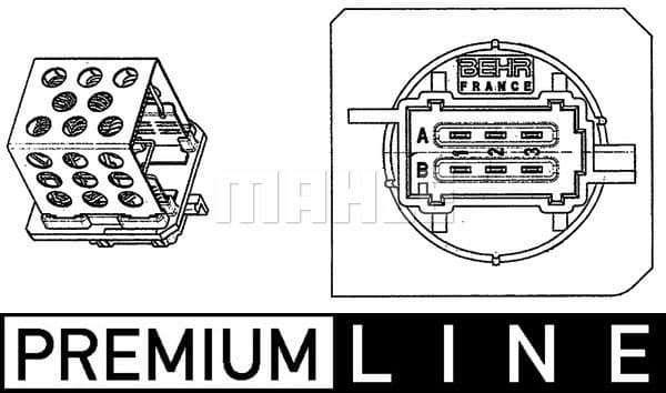 Resistor, interior blower BEHR *** PREMIUM LINE *** ABR 89 000P