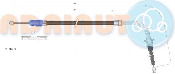 Cable Pull, parking brake 05.0269