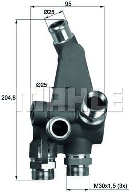 Thermostat, oil cooling BEHR TO383 - image 2