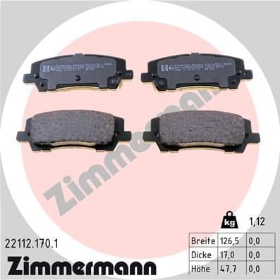 Brake Pad Set, disc brake 22112.170.1