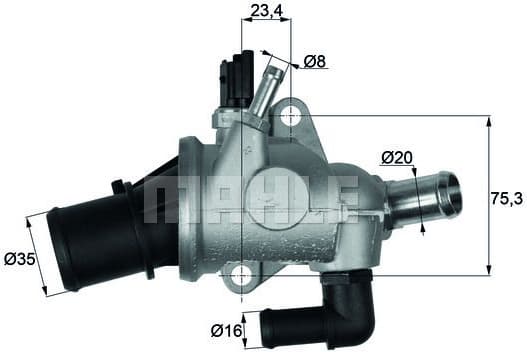 Thermostat, coolant BEHR TI17488 - image 2