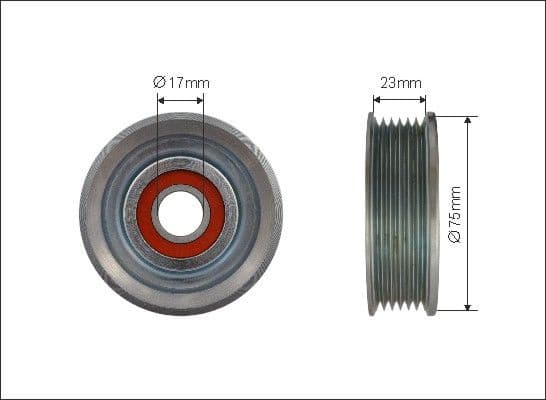 Tensioner Pulley, V-ribbed belt 500014