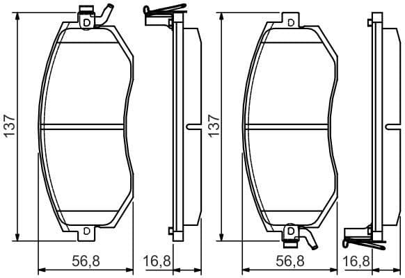 Brake Pad Set, disc brake 0986495125