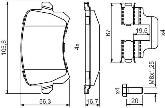 Brake Pad Set, disc brake 0986494731 - image 7