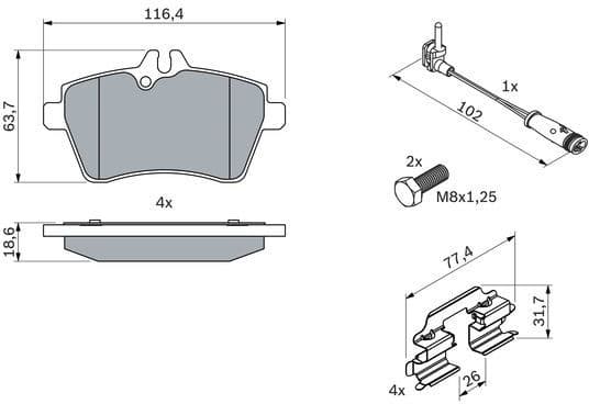 Brake Pad Set, disc brake 0986494290 - image 8