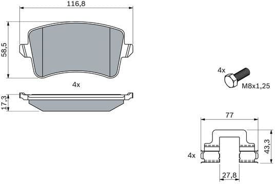 Brake Pad Set, disc brake 0986494733 - image 5