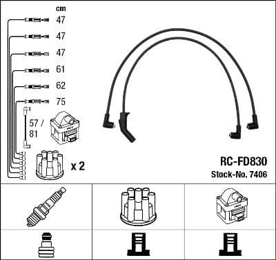 Ignition Cable Kit RC-FD830