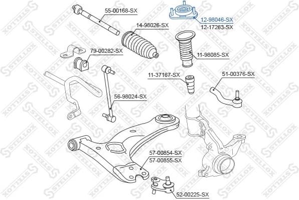 Suspension Strut Support Mount 12-98046-SX - image 2