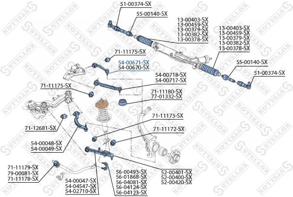 Control/Trailing Arm, wheel suspension 54-00671-SX - image 2