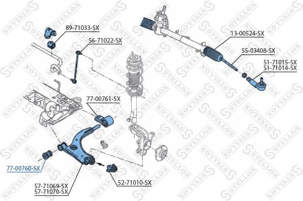 Mounting, control/trailing arm 77-00760-SX