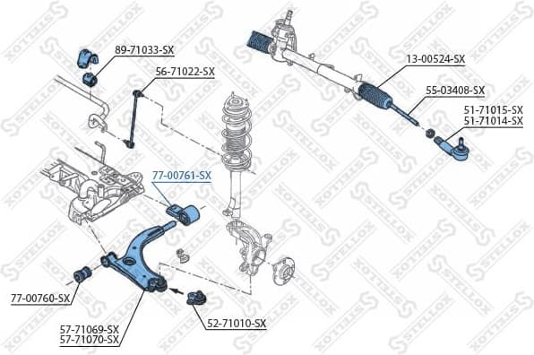 Mounting, control/trailing arm 77-00761-SX