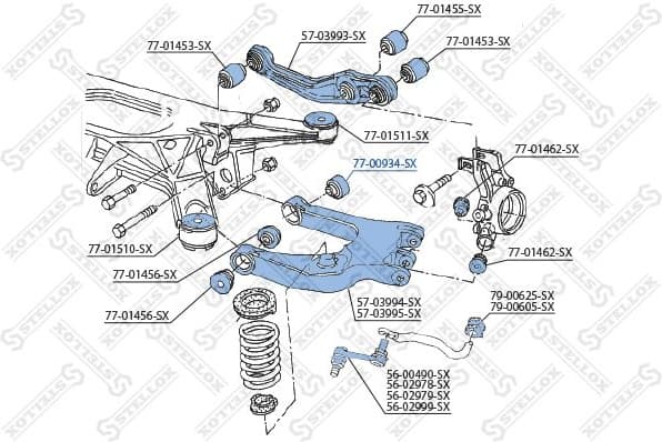Mounting, control/trailing arm 77-00934-SX
