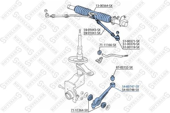 Control/Trailing Arm, wheel suspension 54-00747-SX - image 2