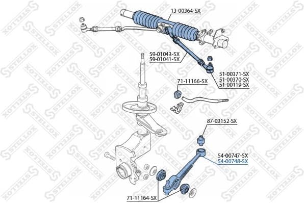Control/Trailing Arm, wheel suspension 54-00748-SX - image 2