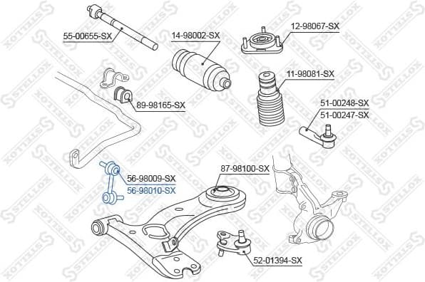 Link/Coupling Rod, stabiliser bar 56-98010-SX