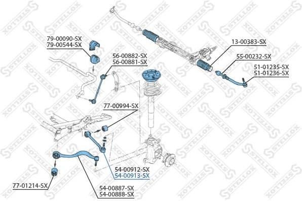 Control/Trailing Arm, wheel suspension 54-00913-SX - image 2
