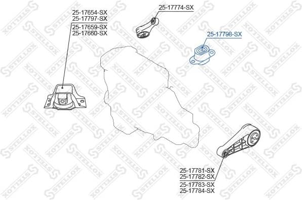 Mounting, engine 25-17798-SX - image 2